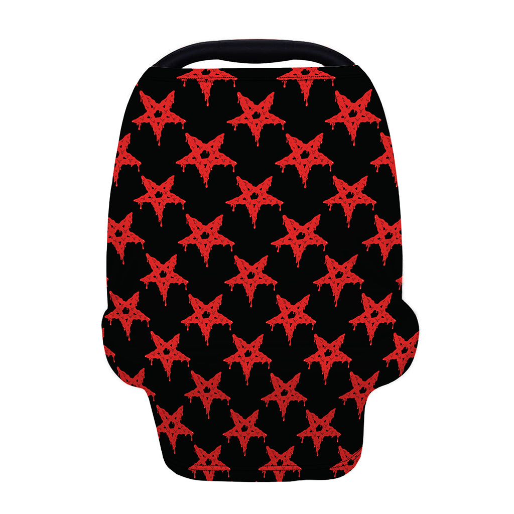 Bloody Satanic Pentagram Pattern Print Baby Seat Cover