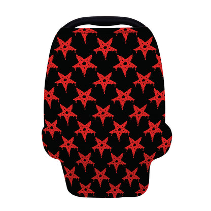 Bloody Satanic Pentagram Pattern Print Baby Seat Cover