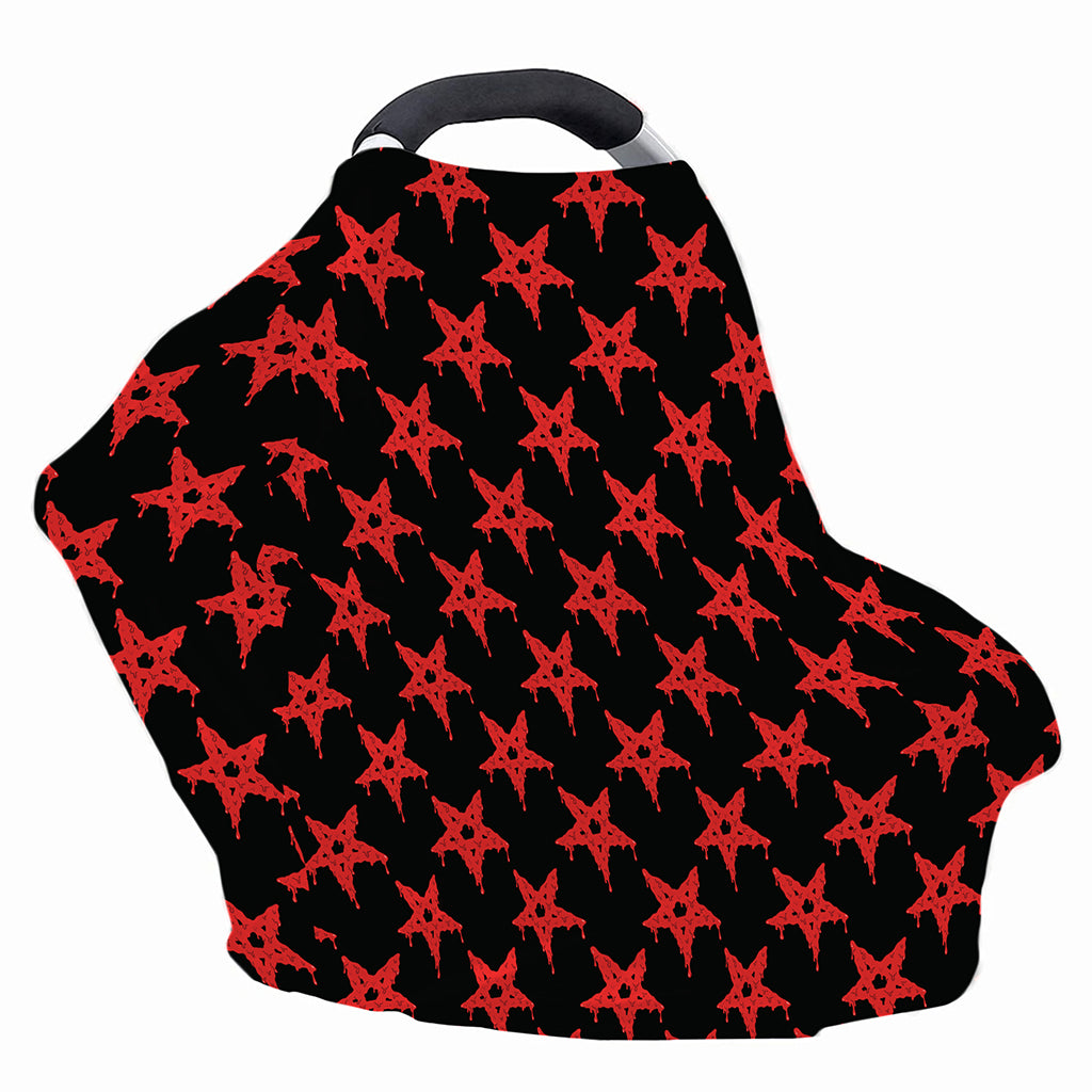 Bloody Satanic Pentagram Pattern Print Baby Seat Cover