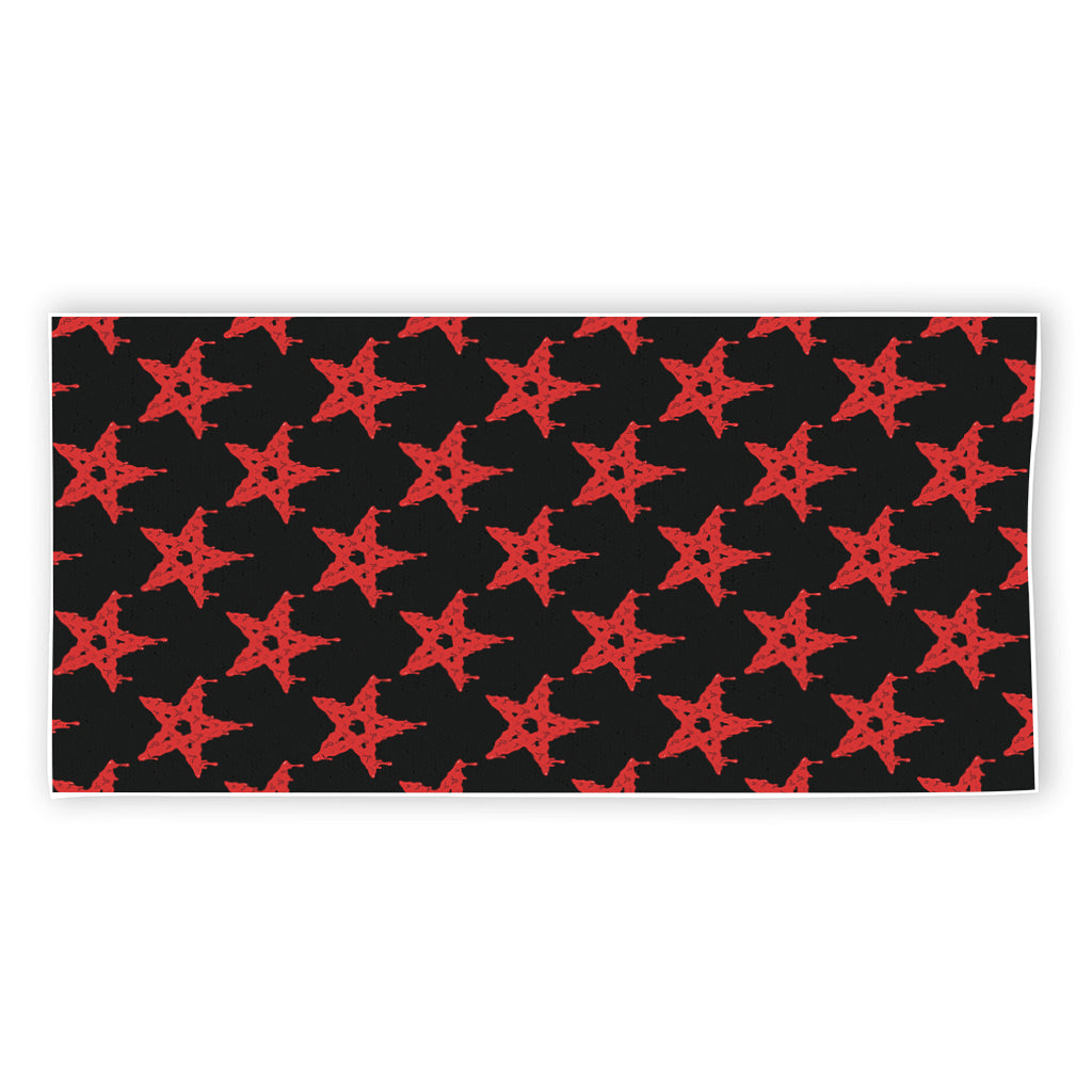 Bloody Satanic Pentagram Pattern Print Beach Towel