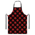 Bloody Satanic Pentagram Pattern Print Bib Apron With Pocket