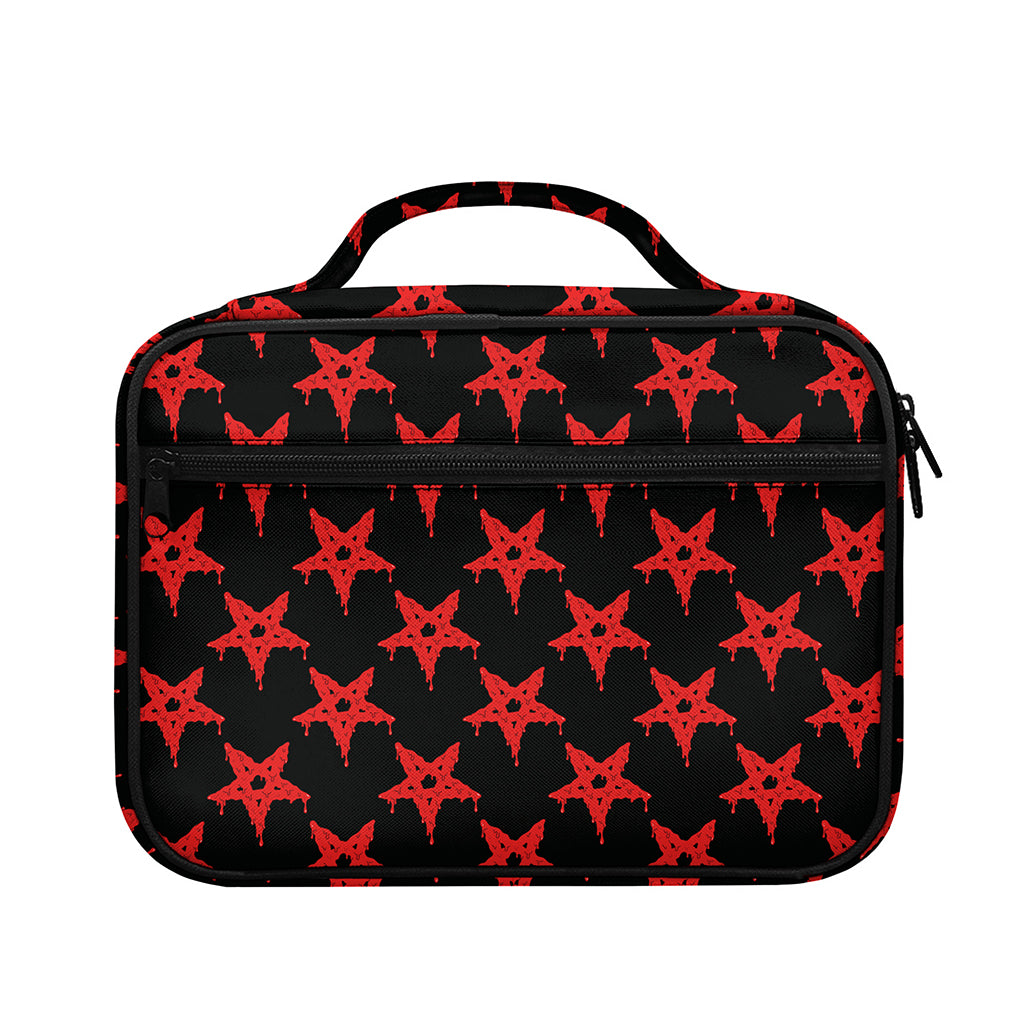 Bloody Satanic Pentagram Pattern Print Briefcase Bible Bag