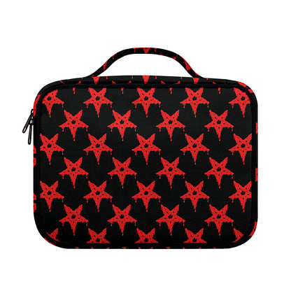 Bloody Satanic Pentagram Pattern Print Briefcase Bible Bag