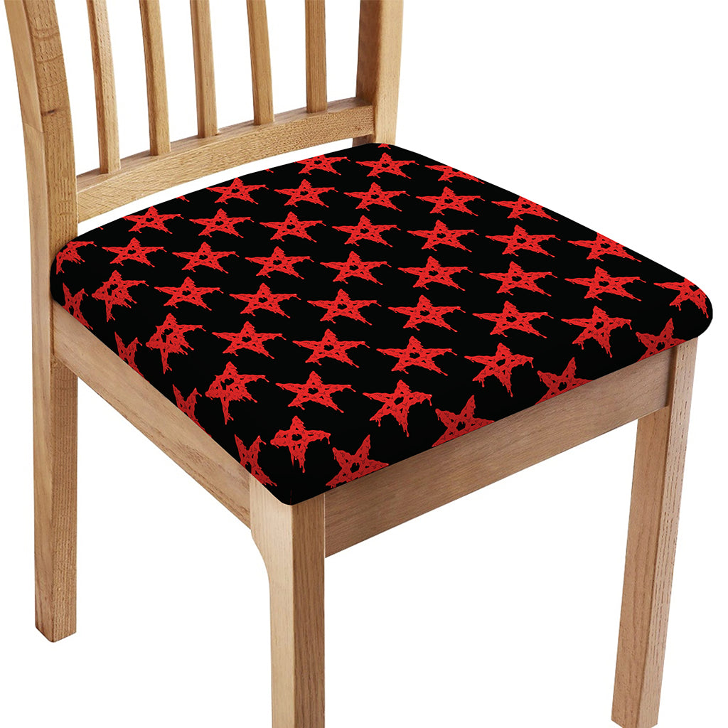 Bloody Satanic Pentagram Pattern Print Chair Cushion Cover