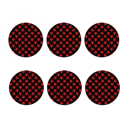 Bloody Satanic Pentagram Pattern Print Coaster Set