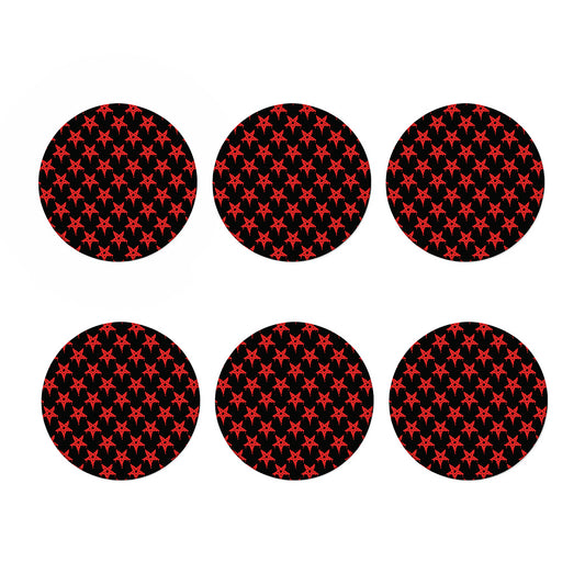 Bloody Satanic Pentagram Pattern Print Coaster Set