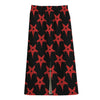 Bloody Satanic Pentagram Pattern Print Cotton Front Slit Maxi Skirt