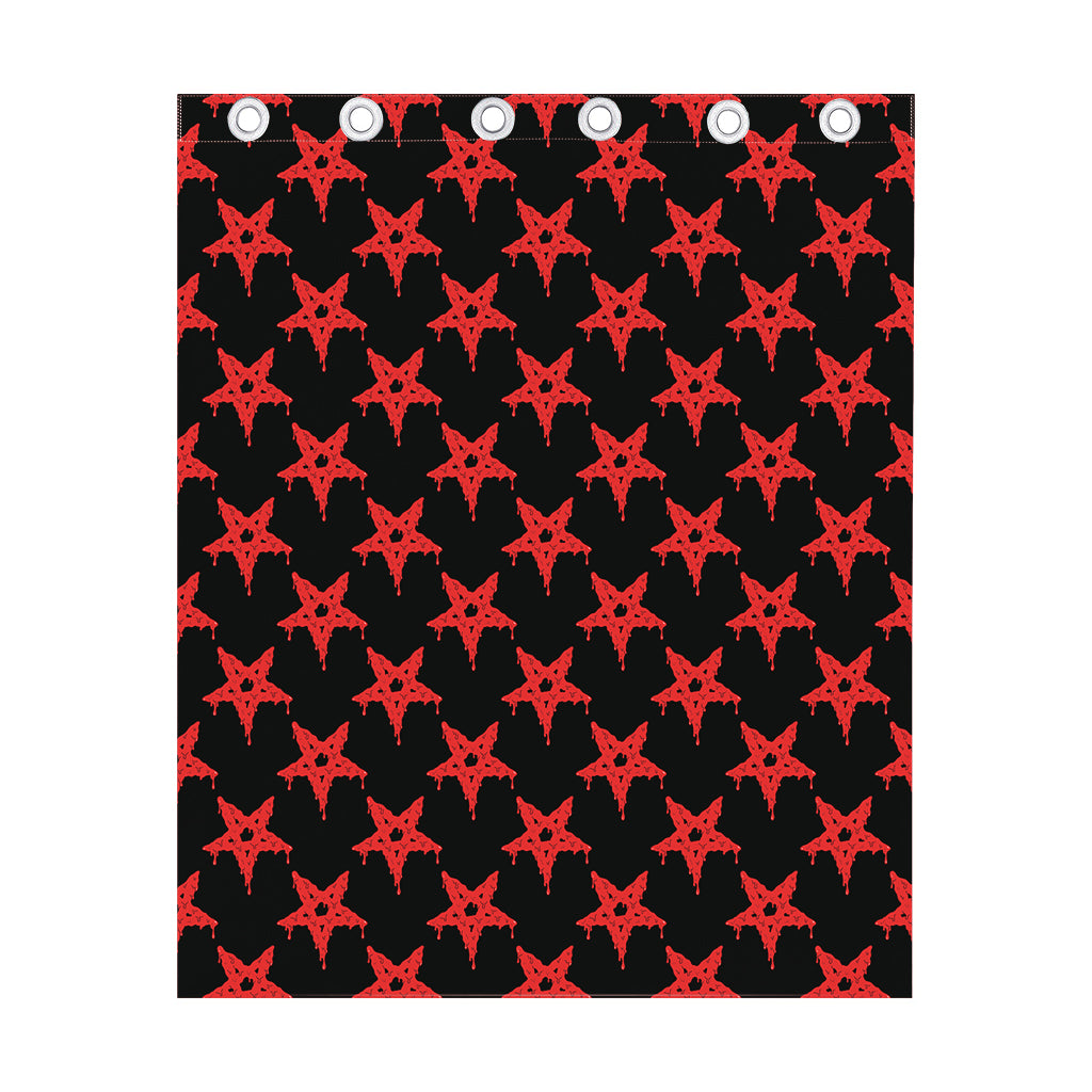 Bloody Satanic Pentagram Pattern Print Curtain