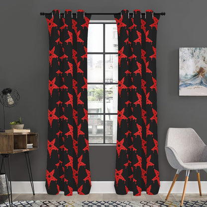 Bloody Satanic Pentagram Pattern Print Curtain