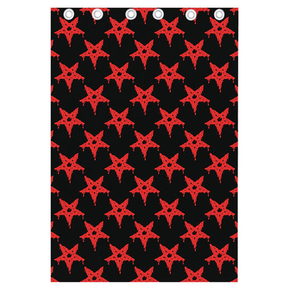 Bloody Satanic Pentagram Pattern Print Curtain