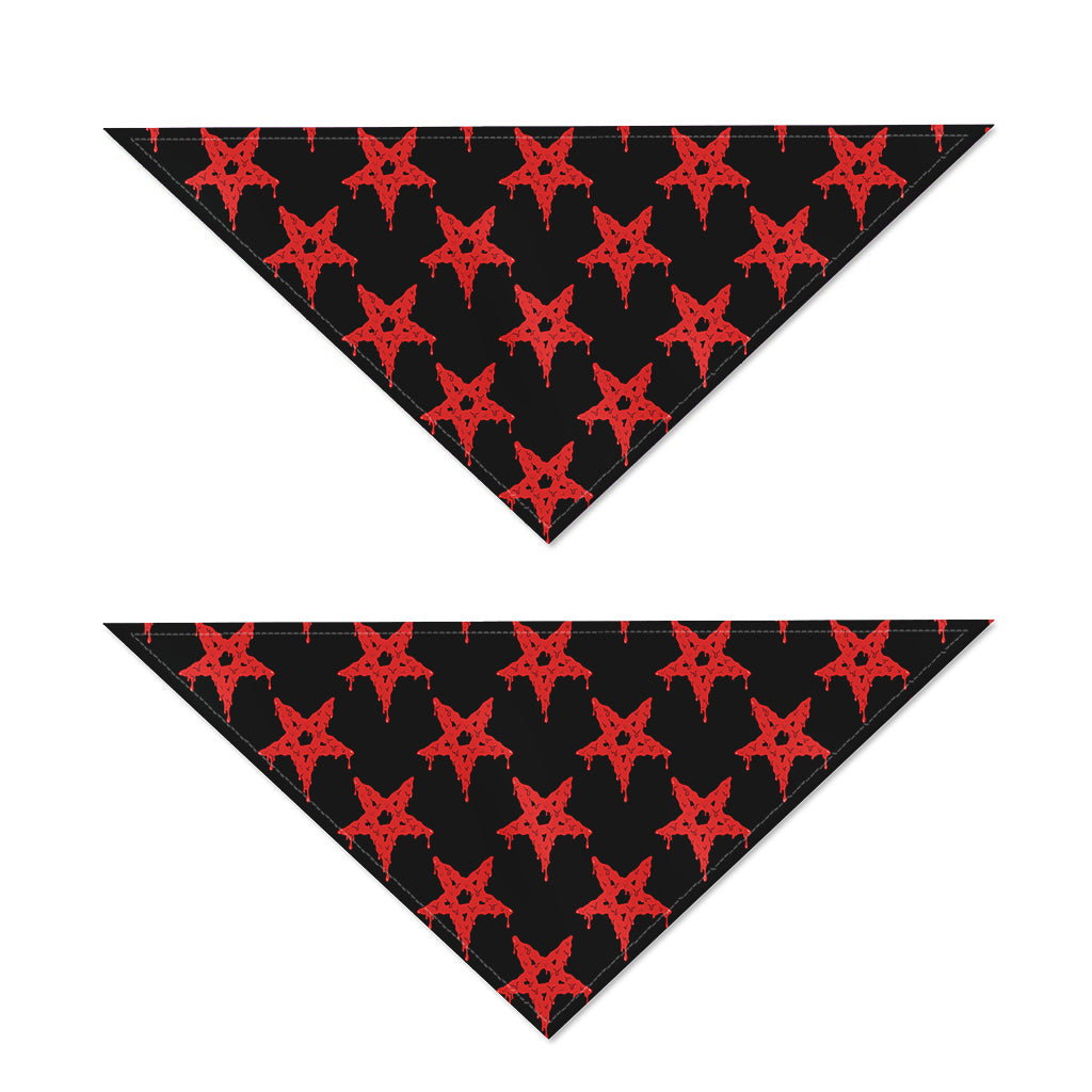 Bloody Satanic Pentagram Pattern Print Dog Bandana