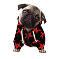 Bloody Satanic Pentagram Pattern Print Dog Zip Up Hoodie