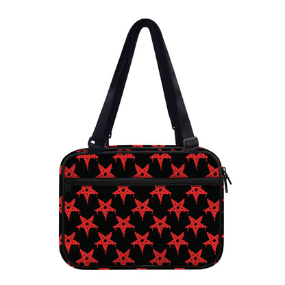 Bloody Satanic Pentagram Pattern Print Double Strap Bible Bag
