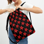 Bloody Satanic Pentagram Pattern Print Drawstring Backpack
