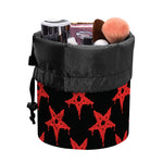 Bloody Satanic Pentagram Pattern Print Drawstring Makeup Bag