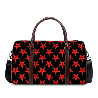 Bloody Satanic Pentagram Pattern Print Duffle Bag