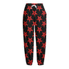 Bloody Satanic Pentagram Pattern Print Fleece Lined Knit Pants