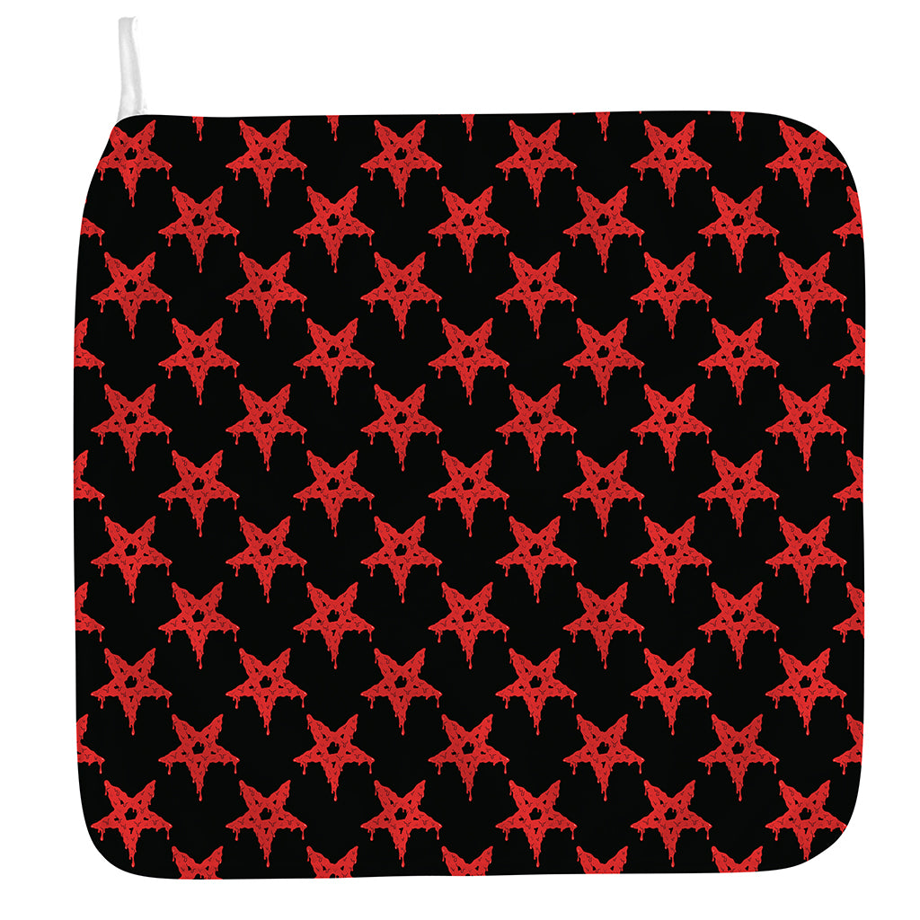 Bloody Satanic Pentagram Pattern Print Hand Towel