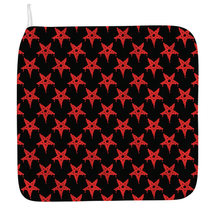 Bloody Satanic Pentagram Pattern Print Hand Towel