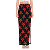 Bloody Satanic Pentagram Pattern Print High Slit Maxi Skirt