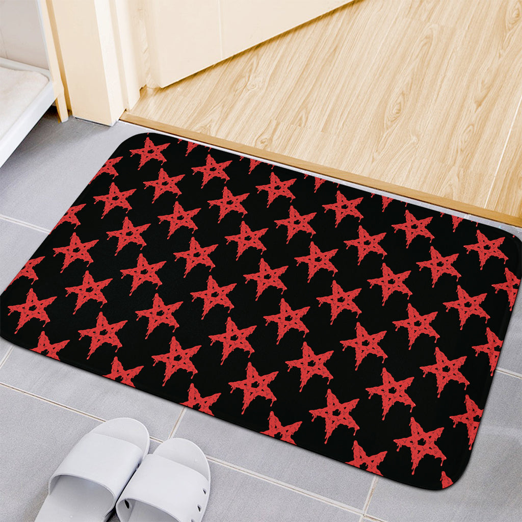 Bloody Satanic Pentagram Pattern Print Indoor Door Mat