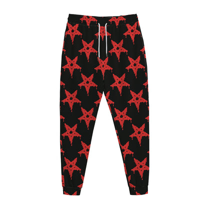 Bloody Satanic Pentagram Pattern Print Jogger Pants