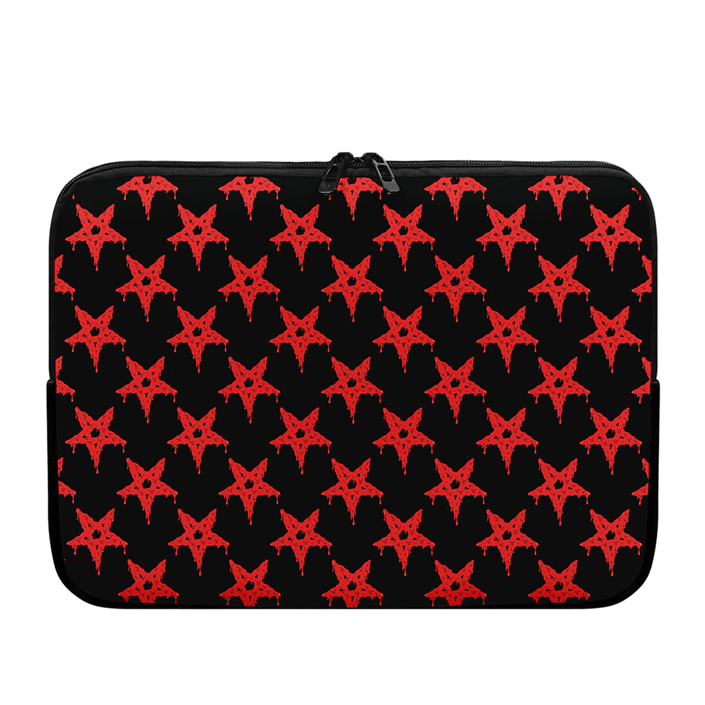 Bloody Satanic Pentagram Pattern Print Laptop Sleeve