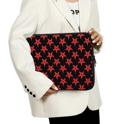 Bloody Satanic Pentagram Pattern Print Laptop Sleeve