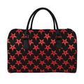 Bloody Satanic Pentagram Pattern Print Leather Duffel Bag