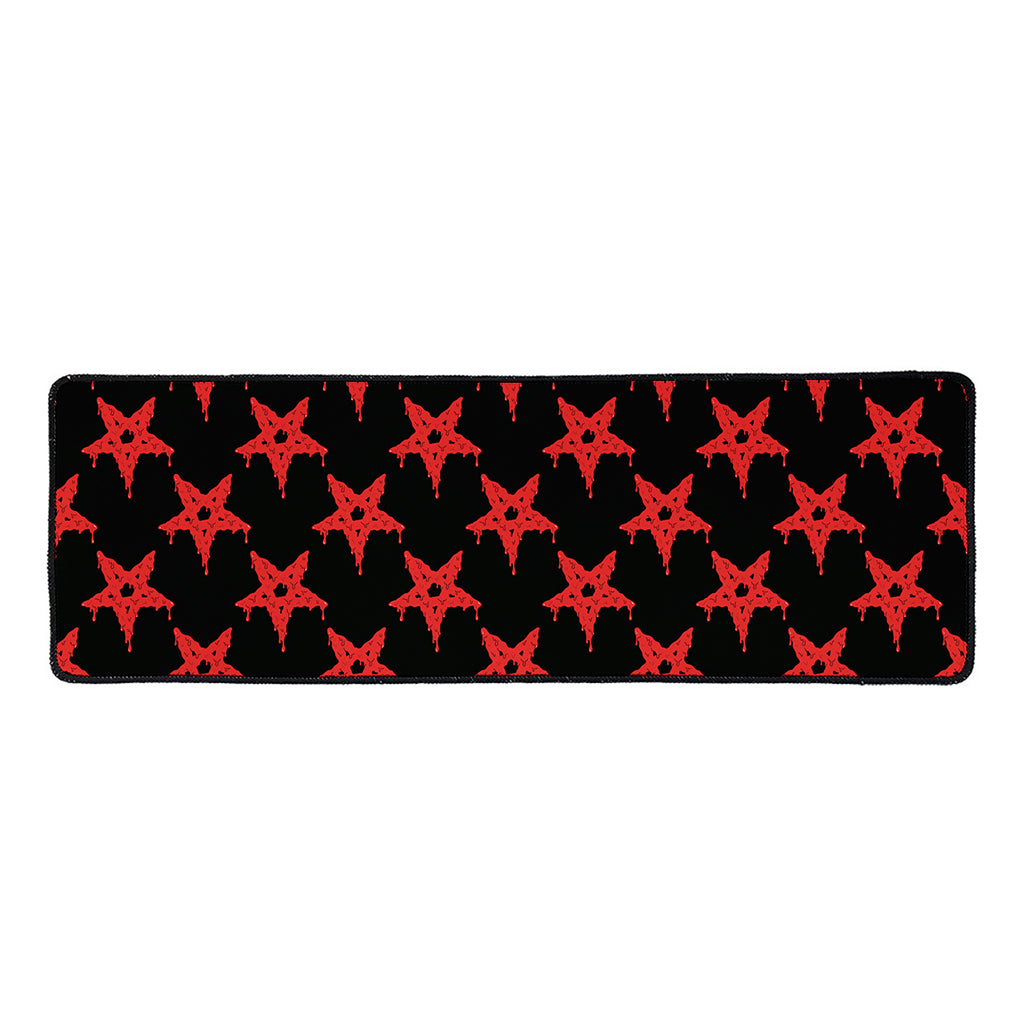 Bloody Satanic Pentagram Pattern Print Long Kitchen Mat
