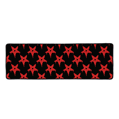 Bloody Satanic Pentagram Pattern Print Long Kitchen Mat
