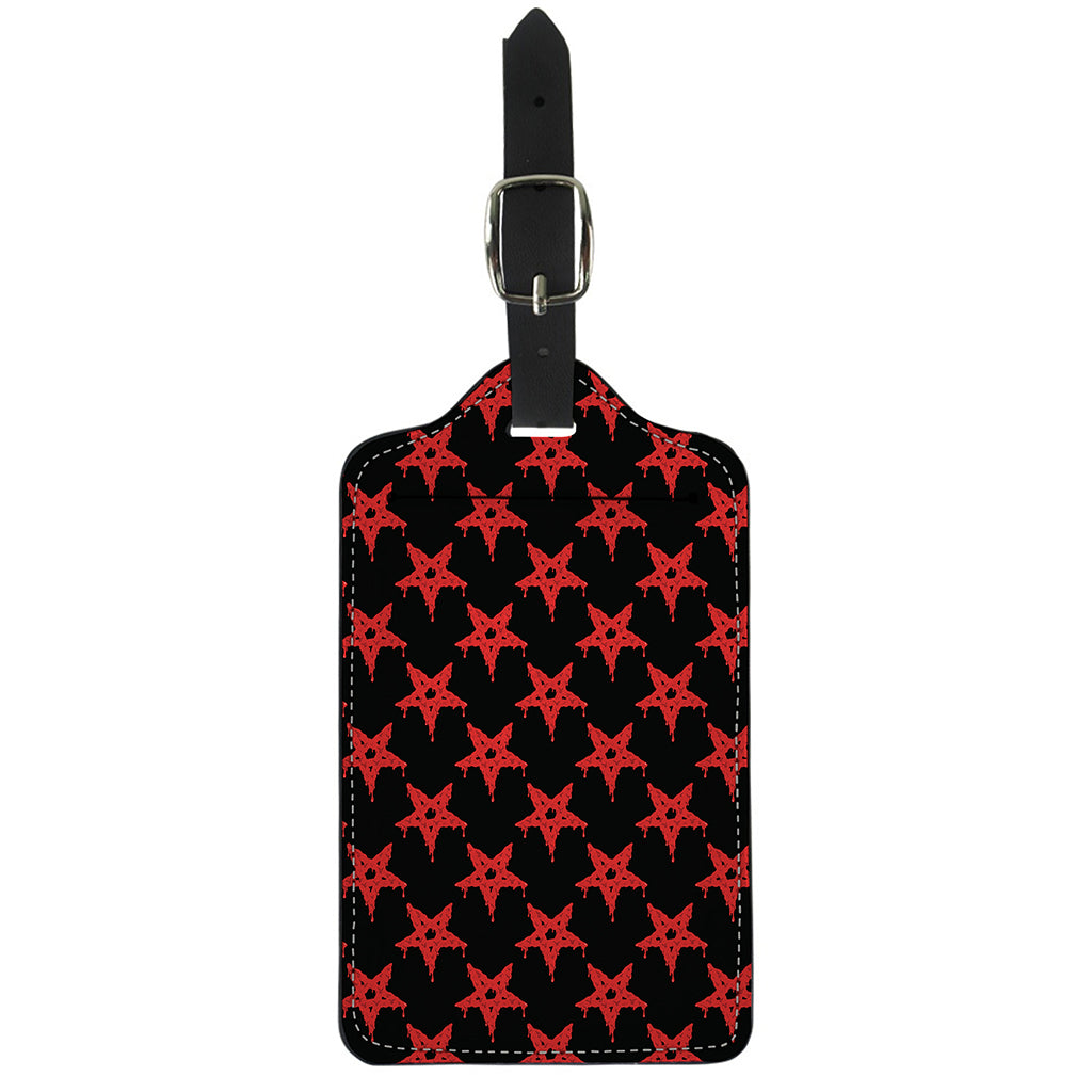 Bloody Satanic Pentagram Pattern Print Luggage Tag