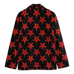 Bloody Satanic Pentagram Pattern Print Men's Blazer