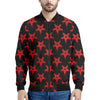 Bloody Satanic Pentagram Pattern Print Men's Bomber Jacket