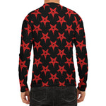 Bloody Satanic Pentagram Pattern Print Men's Long Sleeve Rash Guard