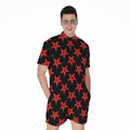 Bloody Satanic Pentagram Pattern Print Men's Romper