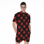 Bloody Satanic Pentagram Pattern Print Men's Rompers