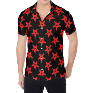 Bloody Satanic Pentagram Pattern Print Men's Shirt