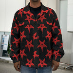 Bloody Satanic Pentagram Pattern Print Men's Shirt Jacket
