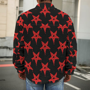 Bloody Satanic Pentagram Pattern Print Men's Shirt Jacket