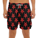 Bloody Satanic Pentagram Pattern Print Men's Split Running Shorts