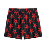 Bloody Satanic Pentagram Pattern Print Mesh Shorts