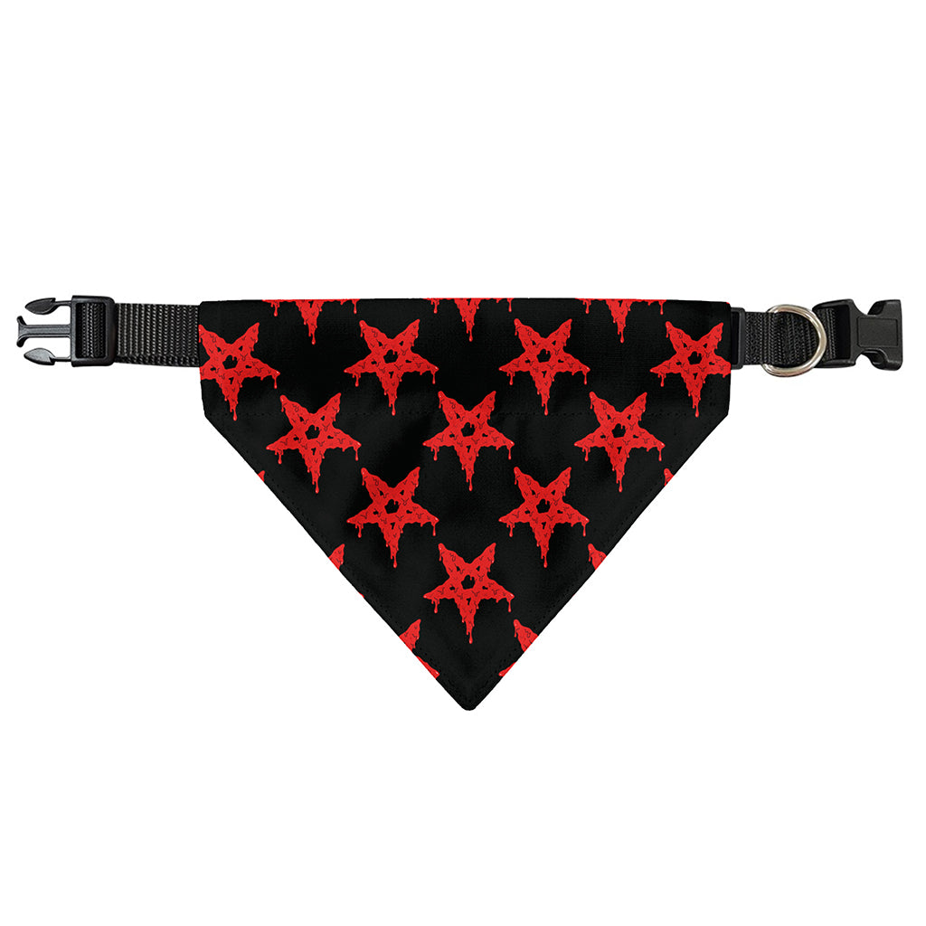 Bloody Satanic Pentagram Pattern Print Over The Collar Dog Bandana