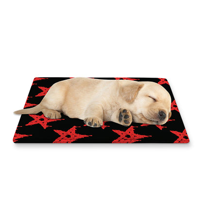 Bloody Satanic Pentagram Pattern Print Pet Cooling Mat Cover