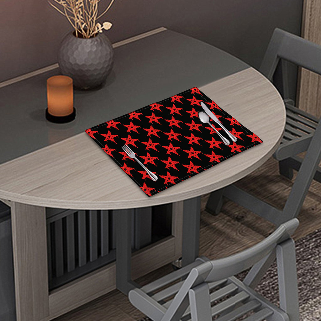Bloody Satanic Pentagram Pattern Print Placemat