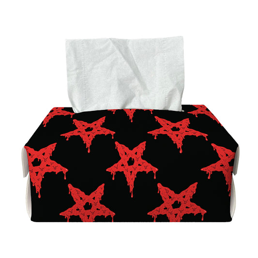 Bloody Satanic Pentagram Pattern Print Rectangle Tissue Box Cover