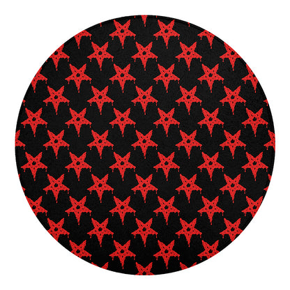 Bloody Satanic Pentagram Pattern Print Round Blanket