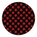 Bloody Satanic Pentagram Pattern Print Round Floor Mat