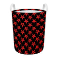 Bloody Satanic Pentagram Pattern Print Round Laundry Basket