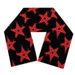 Bloody Satanic Pentagram Pattern Print Scarf